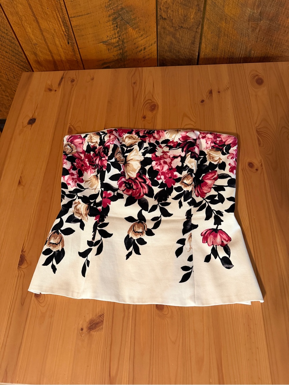 White House Black Market Floral Strapless Bustier Corset Romantic Cottagecore 4